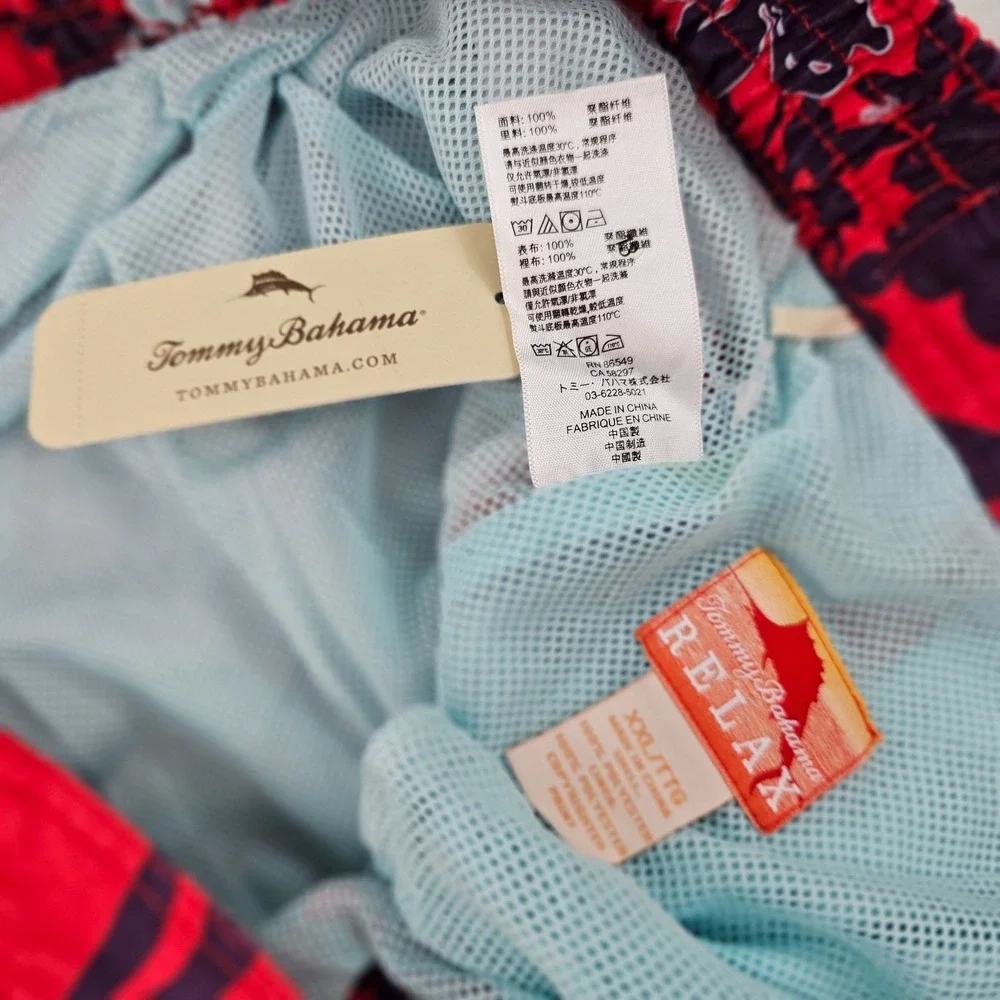 Tommy Bahama Relax trunks swimwear mens XXL 2XL pockets red ATR914571 floral